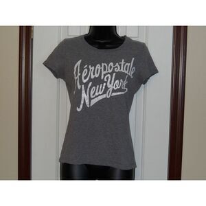 Aeropostale New York Gray Graphic T-Shirt Cotton Casual Short‎ Sleeve Tee L/G